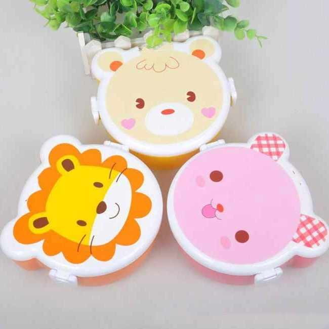 Marmita infantil ZooKids com formato e estampa de animais fofos travas e talheres